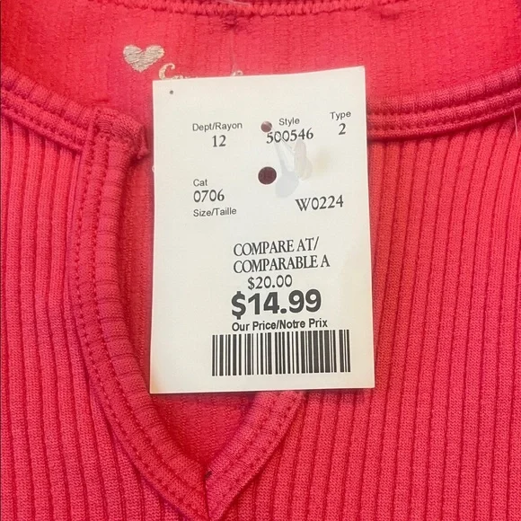 Pink Ribbed T-Shirt - Picture 2 of 5